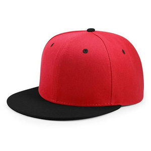 Casquette Snapback Noire et Rouge avec Logo Brodé sur le Panneau Avant, 6 Panneaux, Unisexe, Style Urbain, Chapeau Décontracté, Fermeture Ajustée - Product Image 2