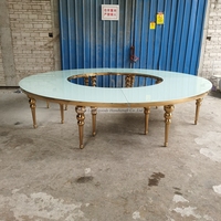 Table serpentine en acier inoxydable massif CZ210511-9 Tables à manger en forme de lune en acier inoxydable blanc pour la fête de mariage