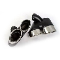 Accessoires de voiture Tuyau d'échappement en acier inoxydable Gorge de queue Noir Double Embout de silencieux Accessoire extérieur de voiture en acier inoxydable