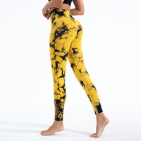 Leggings de Yoga Sin Costuras con Tie Dye Personalizado, Cintura Alta, Efecto Levanta Glúteos, Alta Elasticidad, Pantalones Deportivos para Correr
