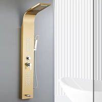 Ensemble complet de douche thermostatique multifonctionnelle à effet pluie en acier inoxydable brossé 304 FSH OEM, à fixation murale, pour salle de bain
