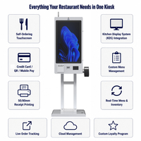 Solution de kiosque de paiement en libre-service tout-en-un de 21,5/23,8/27/32 pouces, machine de commande automatique à écran tactile pour restaurants
