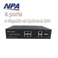 Switch PoE Gigabit Administrado por Web de 4 Puertos + 2 GE + 2 SFP, 10/100/1000Mbps con Soporte QoS VLAN, Apilable para Cámaras IP CCTV 3344GE