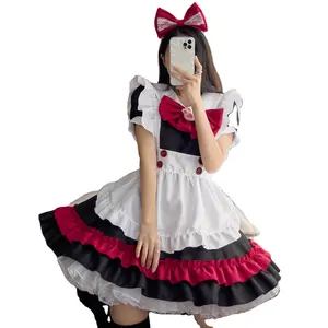 Alloween-Disfraz de Vampire Little Devil Maid, gótica olita negra y roja, anime