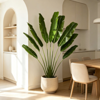 Grand arbre artificiel Musa bananier de 220 m de haut, plante verte nordique pour la décoration d'angle de salon ou de salle d'exposition de meubles modernes
