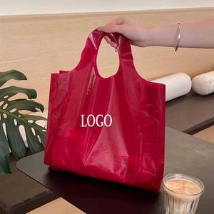 Customized Printing Clear Plastic <b>T</b>-Shirt Bag for Clothing Shoes and Underwear Heat-Sealed Valve Handle Custom Logo Welcome - Product Image 4