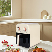 MLD Friteuse à air intelligente 8-en-1 multifonctionnelle 6L, 220V UE, en acier inoxydable, carrée, en plastique, 1200W, à économie d'énergie, pour la maison