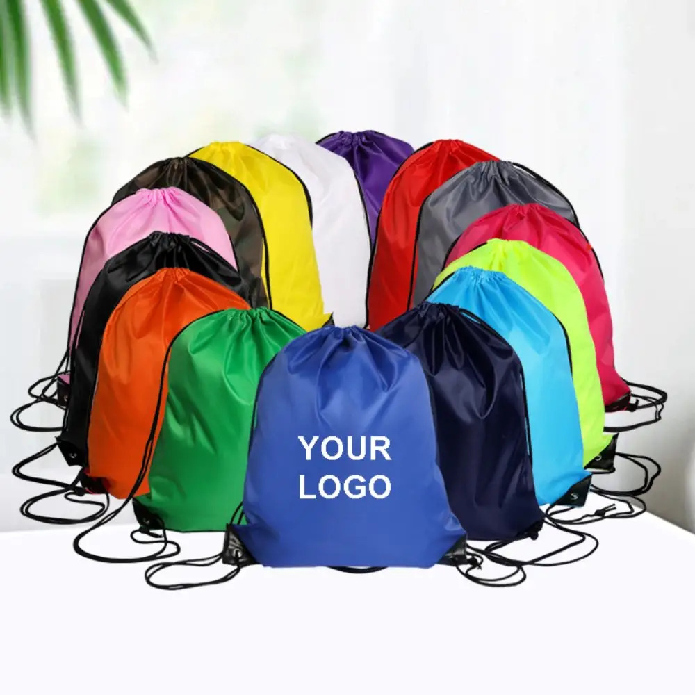 Оптовая продажа пустой спортивный водонепроницаемый шнурок сумка рюкзак нейлон полиэстер шнурок сумка