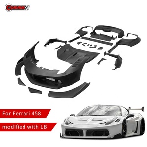 Kit de Carrocería de Alta Calidad Estilo LB GT en FRP para Ferrari 458, Incluye Parachoques Delantero, Capó, Faldones Laterales y Alerón - Product Image 1