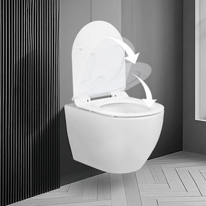 <span class=keywords><strong>WC</strong></span> suspendu avec réservoir encastré, <span class=keywords><strong>WC</strong></span> compact sans rebord pour optimiser l'espace, système de chasse d'eau puissant et avancé - Product Image 4