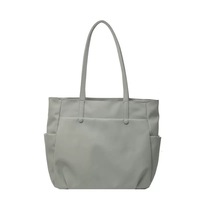 Sac fourre-tout de travail imperméable en tissu Oxford grande capacité avec poignée supérieure, décoration lettre, couleur unie, en polyester portable