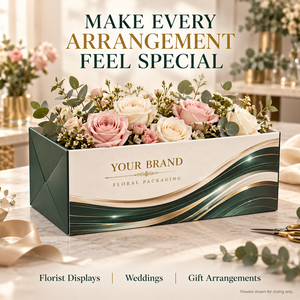 Boîte d'emballage de fleurs de luxe personnalisée, boîte cadeau florale pliable en carton avec logo pour les fleuristes, présentation de bouquets et cadeaux - Product Image 6