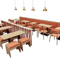 Canapés et tables avec chaises en PVC de style Hong Kong pour restaurants à thème, design moderne et minimaliste, pour locaux commerciaux