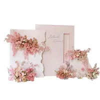 Fleurs Artificielles de Grossiste d'Usine pour Arrière-plan de Mariage Rose en Soie, Guirlande Florale Suspendue pour Anniversaire, Scène ou Sol, Arrangement Floral