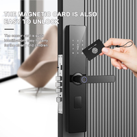Serrure de porte intelligente TTLock à prix abordable avec empreinte digitale biométrique électronique, mot de passe, carte et clé pour les maisons
