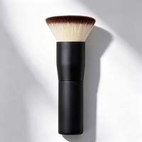 Pinceau à poudre plat unique, poils synthétiques doux, portable, pour le visage, outil cosmétique