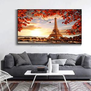 Stampa personalizzata in rilievo <span class=keywords><strong>Paris</strong></span> Travel France tela da parete arte stampa 3d pannello di servizio da parete decorativo per la camera da letto decorazioni per la casa - Product Image 4
