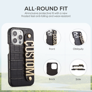 Cá Nhân Ban Đầu Tùy Chỉnh Tên Sang Trọng Cá Sấu Mô Hình Da Trường Hợp Điện Thoại Cho <span class=keywords><strong>Iphone</strong></span> 15 15Promax Tự Làm Điện Thoại Bìa - Product Image 5