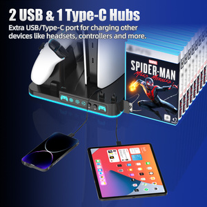 แท่นชาร์จคอนโทรลเลอร์ PS5 แบบขายส่ง พร้อมพัดลมระบายความร้อน ไฟ RGB และแท่นวางอเนกประสงค์ ชาร์จเร็ว - Product Image 5