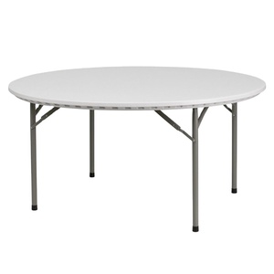 Luce peso di grandi dimensioni di plastica pieghevole tavolo da pranzo rotondo per 10-12 persone usano - Product Image 1