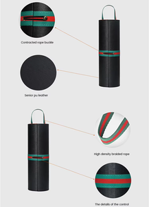 Hộp Đựng Rượu Cầm Tay Màu Đen Hộp Đựng Rượu Hình Trụ Bằng Da Pu 1 Hộp Đựng Để Đóng Gói Chai Rượu - Product Image 6