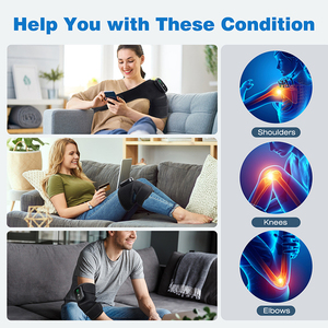 Knie Massager Elleboog Schouder Wrap <span class=keywords><strong>Brace</strong></span> Verwarming Gewricht Wrap Elleboog Massage Riem Elektrische Trillingen Knie Massageapparaat Met Warmte - Product Image 3