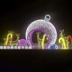 2024 led led dev noel kızak ren geyiği motif noel baba arabası ışık sokak ekran