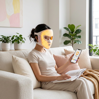 Masque facial LED 4D à lumière rouge, masque facial Photon en silicone pour salon de beauté, masseur facial