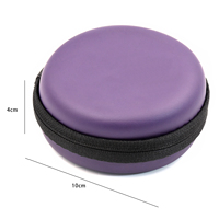 Étui de transport pour écouteurs de haute qualité, petit étui rond de poche pour écouteurs avec fermeture éclair