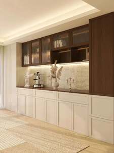 M11 Home Kitchen <b>Cabinet</b> Furniture Modern Rustic Brown <b>Wood</b> Rattan Sideboard for Living Room Farmhouse <b>Wood</b> <b>Storage</b> <b>Cabinet</b> - Product Image 2