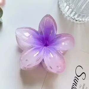 Acrílico Frangipani flor pinzas para el cabello lindo verano playa vacaciones pasador cangrejo abrazaderas personalizadas accesorios para el cabello para mujer