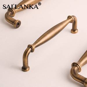 Tiradores de Latón Macizo Cepillado Estilo Clásico Europeo Antiguo para Muebles, Tiradores de Estilo Rústico para Armarios, Cómodas y Cajones - Product Image 5
