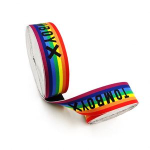 Elastic Band Custom Jacquard Elastic Waistband Spandex/Nylon Rainbow Color Woven <b>Webbing</b> for Home Textile Garment Bags Use - Product Image 4