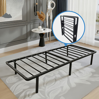 Lit Queen Size au design moderne, pliable et réglable, avec cadre métallique robuste, durable et stable, gain de place, pour la maison, l'école, l'hôtel, la chambre à coucher