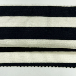 Tissu de luxe en rayonne polyester Pont De Roma Tissu tricoté à rayures teintées pour vêtements - Product Image 5