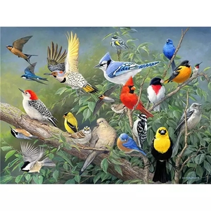 Pintura de Diamantes Moderna Personalizada 5D, Mosaico de Animales y Aves, Lienzo de Óleo, Arte de Diamantes de Imitación, Manualidades, Cuadro - Product Image 1