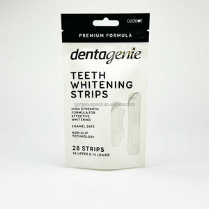 Sacs Ziplock Personnalisés en Papier Kraft Blanc Imprimés UV avec Estampage à Chaud sur Trois Côtés pour Floss, Dentifrice et Bandes Blanchissantes pour les Dents - Product Image 6