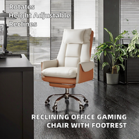 Chaise de bureau moderne robuste avec dossier inclinable et repose-pieds en cuir PU, vente directe usine