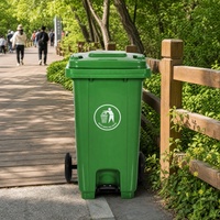 Poubelle en plastique haute résistance 360L avec poignée antidérapante texturée pour la collecte des déchets dans les parcs publics extérieurs et les zones vertes