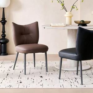 New Italian Luxury Spring Dining <b>Chair</b> Modern Style for Home, <b>Hotel</b> Cafe Restaurant Sleek Backrest Design - Product Image 4