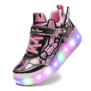 Helios Flashing Roller Shoes Iridescent Pink Two Wheels Plastic Material Kids And Adults Skatewear - Product Image 5