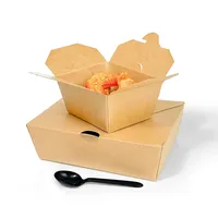 Maßgefertigte Einweg-Recycling-Verpackung für Fast Food Kraftpapier Takeout-Box mit Matt/Glanz-Laminierung für Sushi Camping