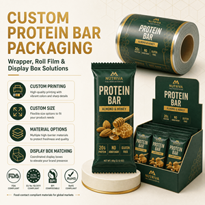 Bolsas de Embalaje Reciclables de Grado Alimenticio PET/PE con Sellado Térmico Personalizado para Barras de Proteína, Cereales, Nueces, Barras de Chocolate - Product Image 2