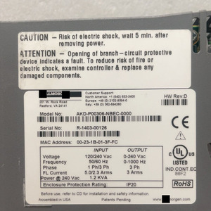 Controlador de Accionamiento Serie AKD AKD-P00306-NBEC-000 para Kollmorgen - Product Image 5
