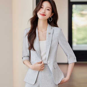 Women's Summer Suit Set Three Quarter Sleeve Polyester Breathable Office Lady Style - Product Image 3