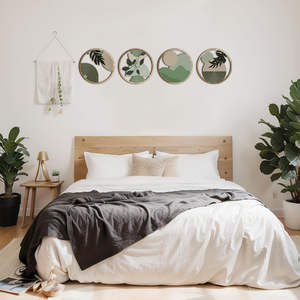 ديكور جداري للغرف مخصص إطار فني معلق من خشب ووهو للشقة وغرف النوم ديكورات خشبية - Product Image 4