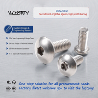 Sekrup Mesin Kepala Silinder WXSNY DIN912 ISO7380, Sekrup Kepala Datar, Sekrup Torx Anti Bongkar, Sekrup Allen