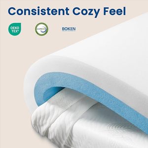 Certifié OEKO-TEX CertiPUR-US lit simple surmatelas housse lavable mousse de bambou qualité hospitalière tapis de lit Mahjong forme de tapis - Product Image 4