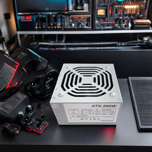 ATX 200W PC chơi Game cung cấp điện 50Hz Máy tính để bàn PSU trong kho bạc lớn bìa đen Dây phẳng Chất lượng cao - Product Image 2