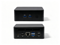 Mini PC Baru AMD DDR4 64GB Dual M.2 NVMe SSD 2xHDMI+Type-C Triple 4K 60Hz Gigabit LAN WiFi6 BT WOL/PXE Paduan Aluminium